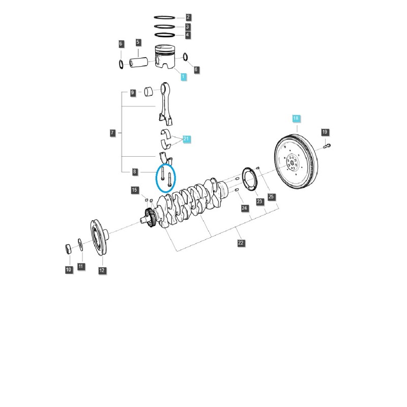 tornillos - Perno de biela / Tractor EGQ120 / LS / n.º 40306751