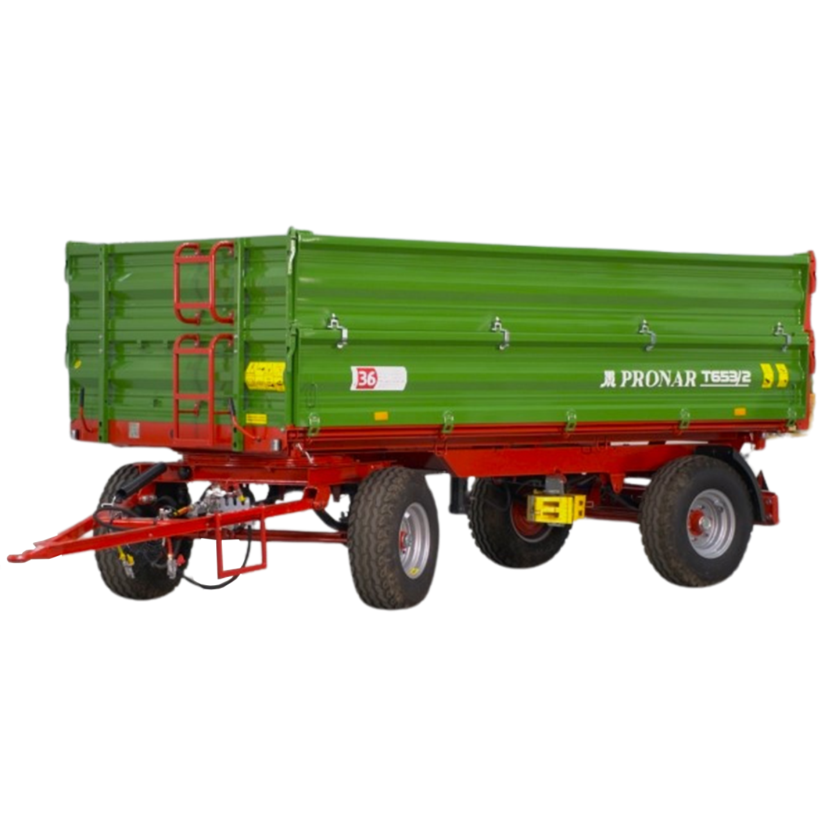 przyczepy - Remolque agrícola de dos ejes 6T con volquete T653/2 Pronar (23')