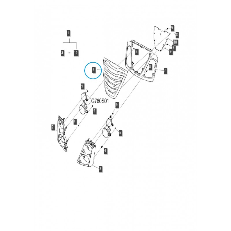 teile fur ls - Kühlergrill / Mittelgrill / TRG830 / LS Traktor / Nr. 40279688