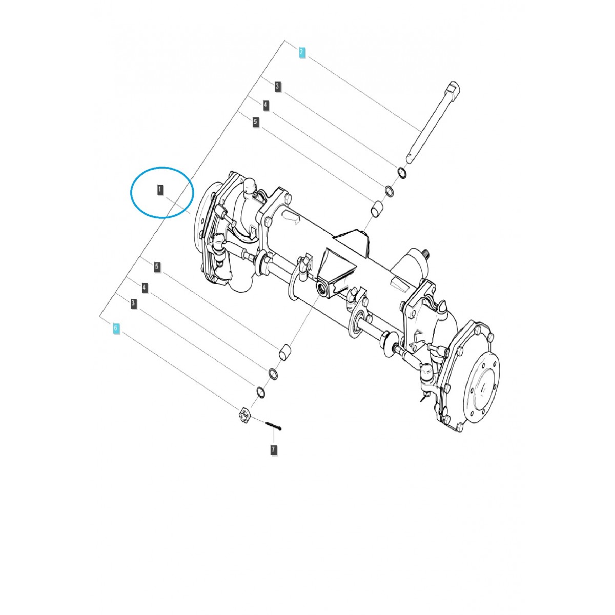 Vorderachse XJ2025, J23, J27 / G400 / LS Traktor 40195015