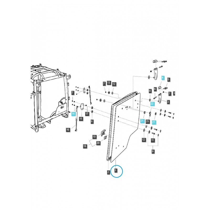 díly pro ls - Zadní sklo kabiny / TRG863 / Traktor LS / 40383348