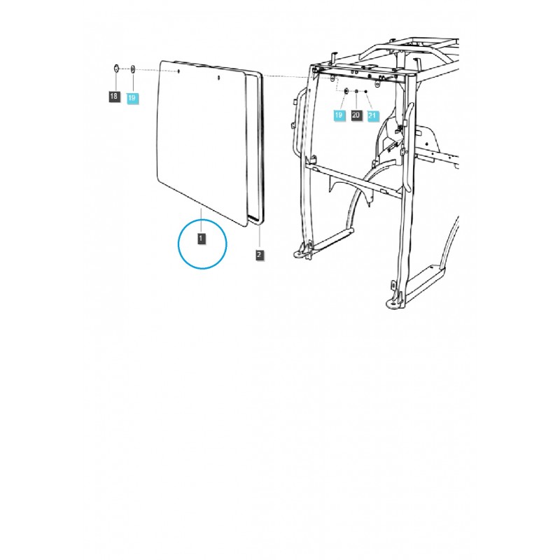 karosserieteile - Kabinenfrontfenster / TRG863 / LS Traktor / Nr. 40418414