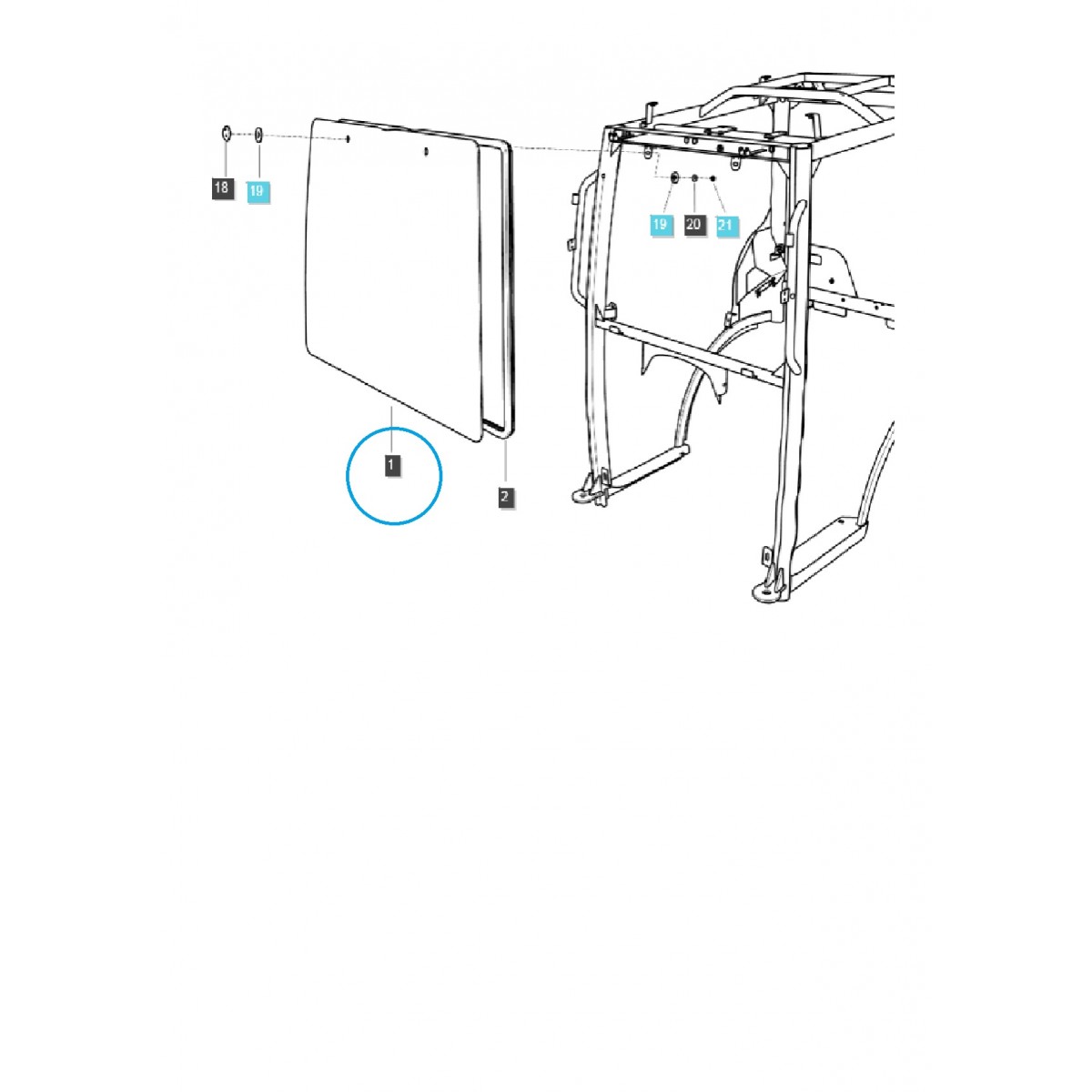 Ventana delantera de la cabina / TRG863 / Tractor LS / n.º 40418414