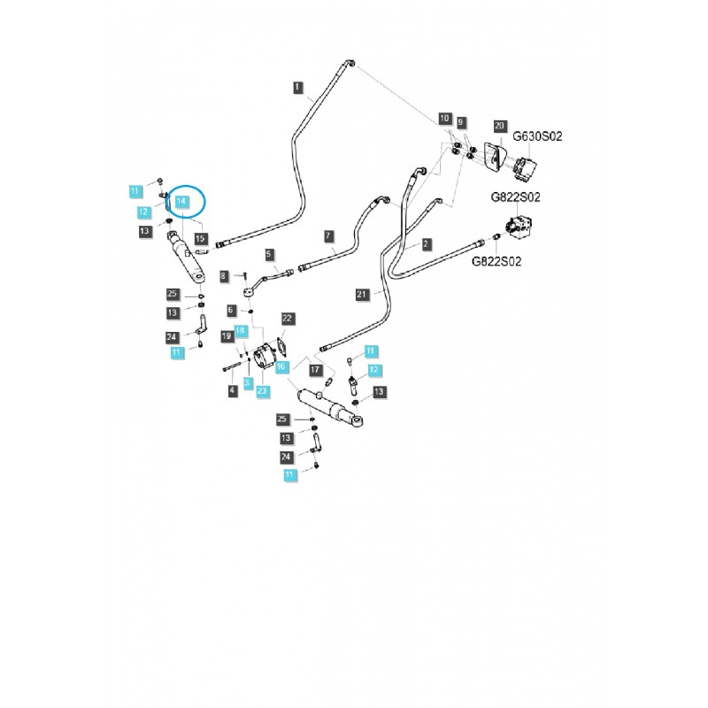 akčné členy - Hydraulický valec posilňovača riadenia / G630 / Traktor LS / č. 40269630