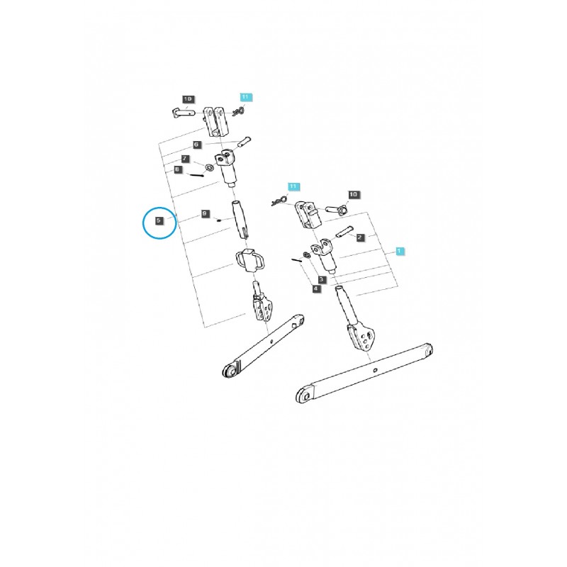 věšáky - Zvedací tyč táhla závěsu (pravá) XR45 MECH (HST), XR50 MECH (HST) XR60 / G896 / LS Traktor 40251030