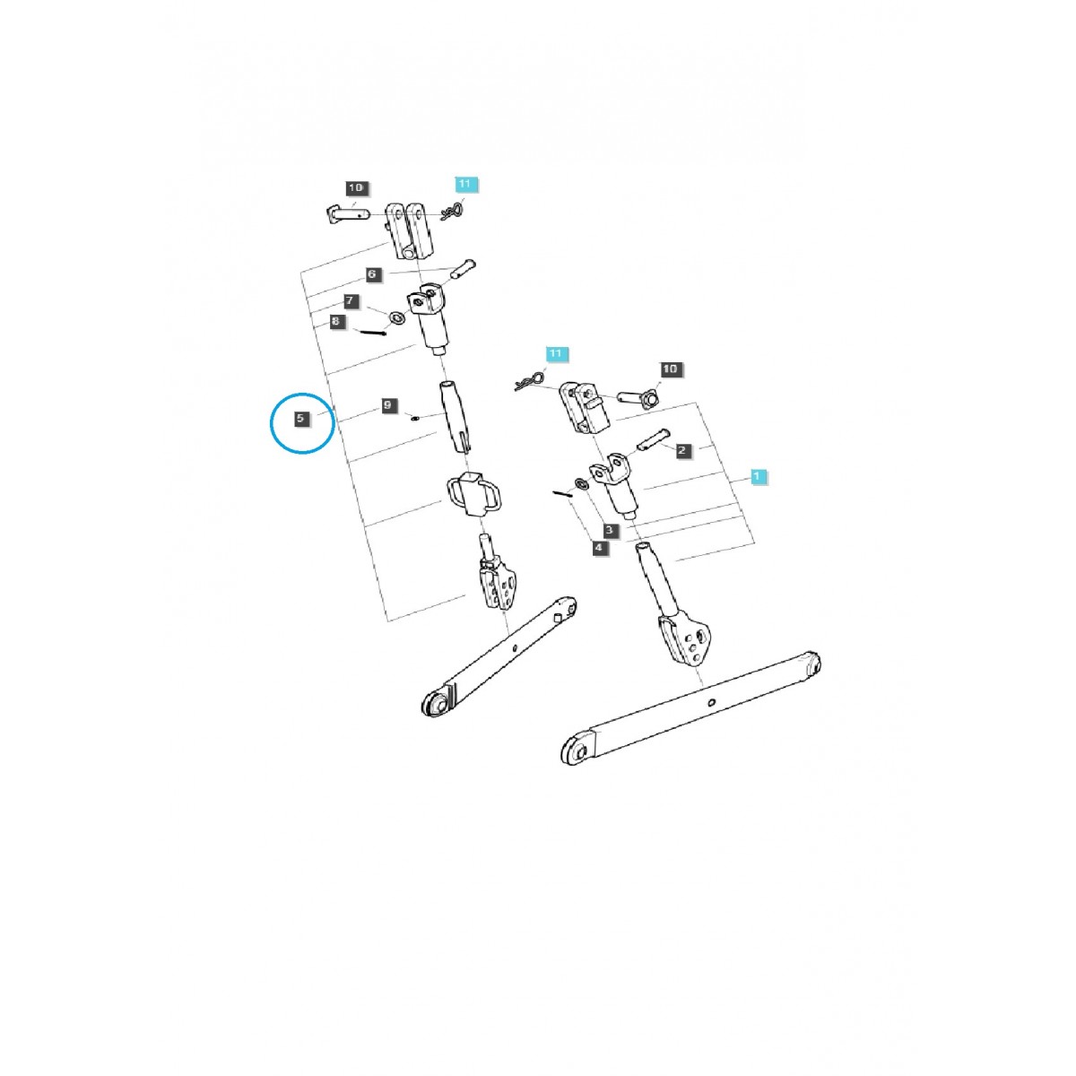 Verbindungsarm-Hubstange (rechts) XR45 MECH (HST), XR50 MECH (HST) XR60 / G896 / LS Traktor 40251030
