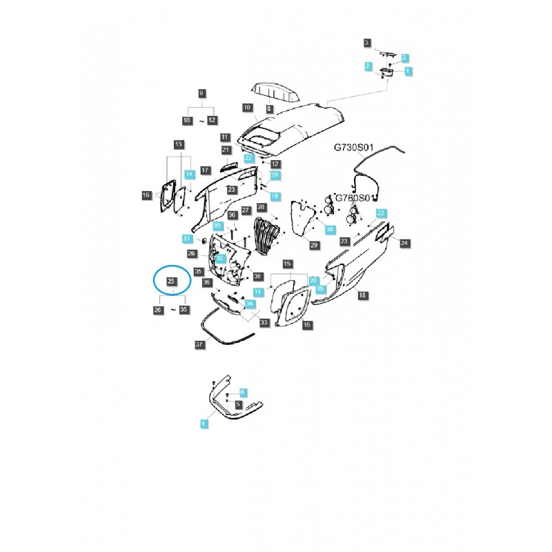 atrapy - Kryt - mriežka so sieťkou - G830 / LS Tractor / č. 40247483