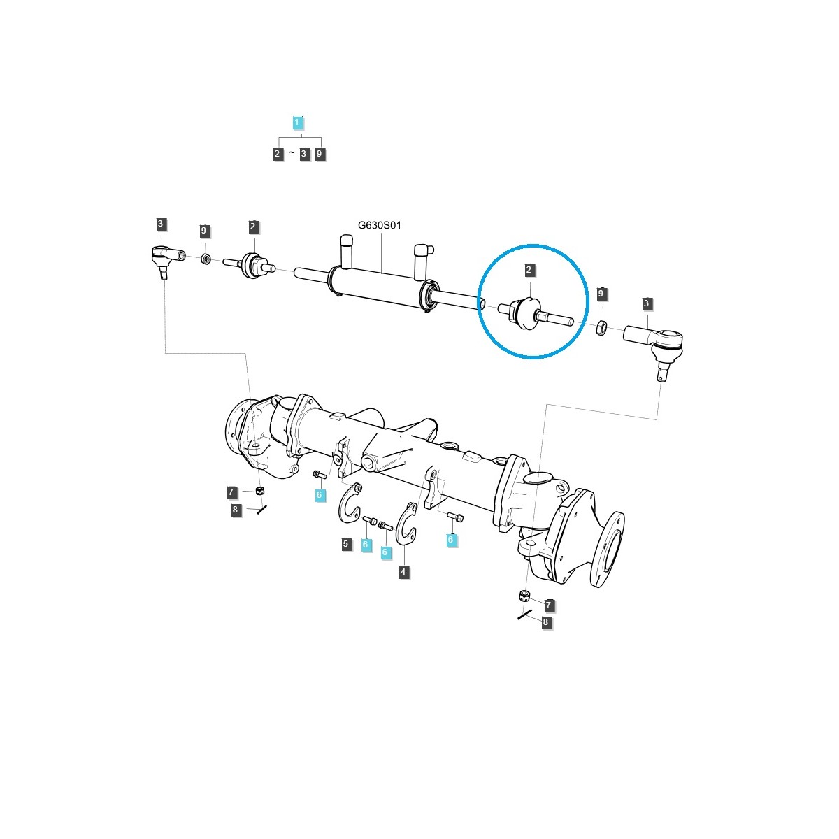 Przegub drążka kierowniczego MT125 TRG610 / LS Tractor / 40515800