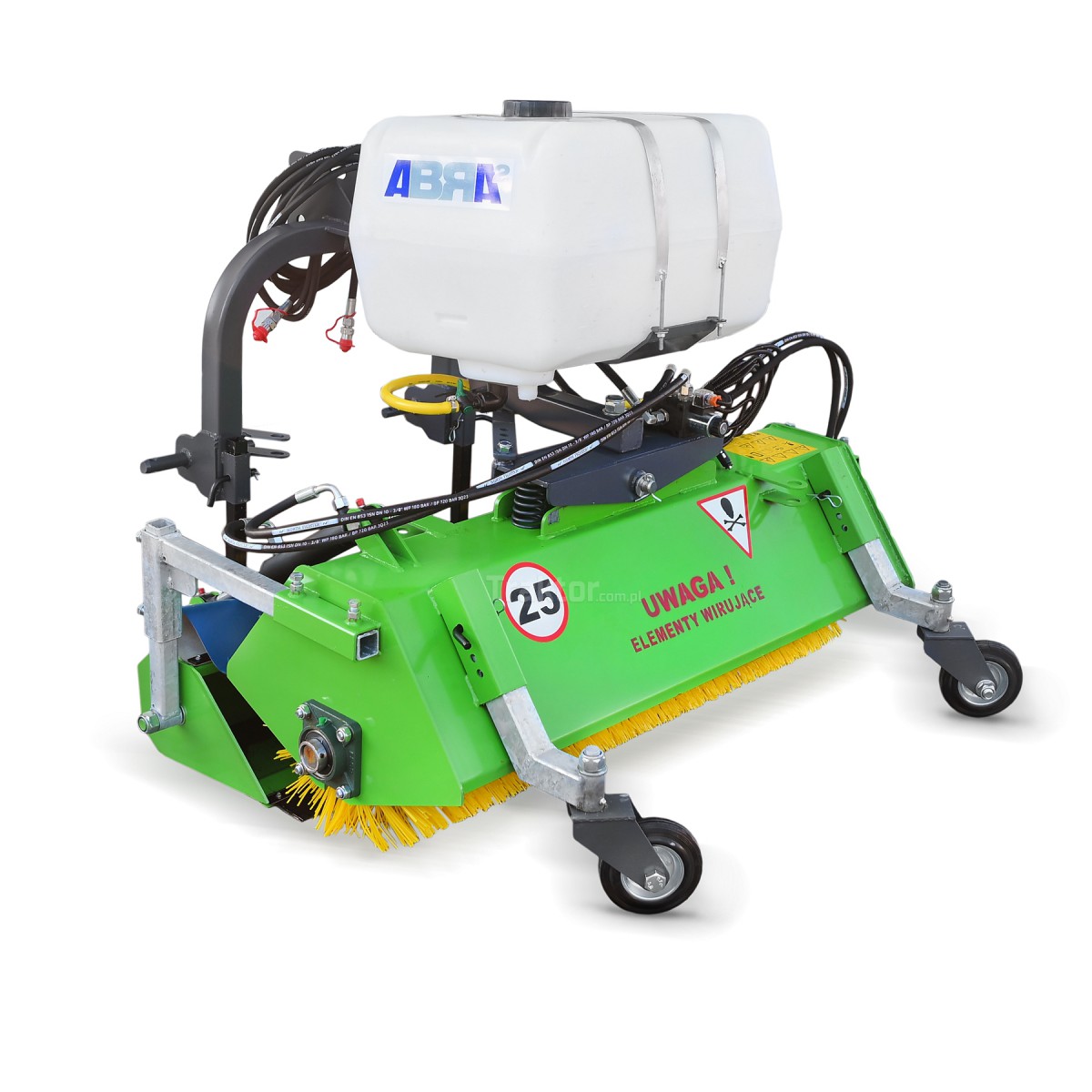 Balayeuse 150 cm pour tracteur avec panier et bac d'irrigation "Iga MINI" Abra2