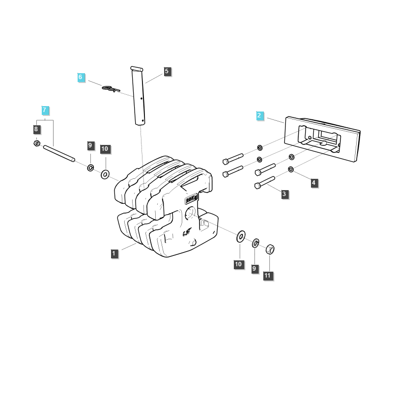 pesos - Lastre 20 kg, carga para tractor LS MT3 40006713