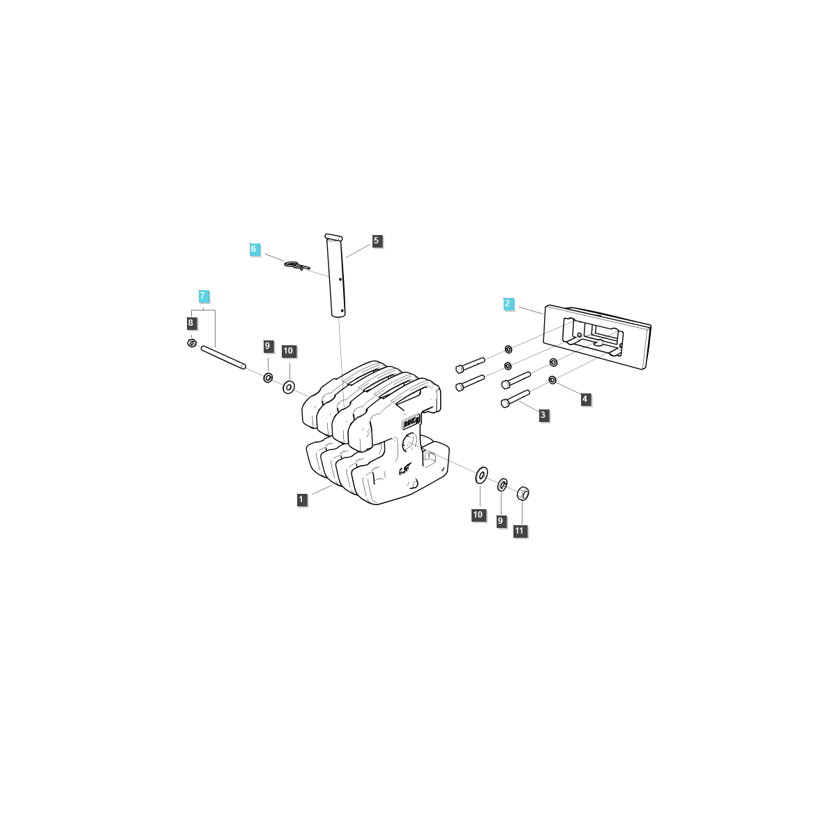 gewichte - Ballast 20 kg, Traglast für Traktor LS MT3 40006713