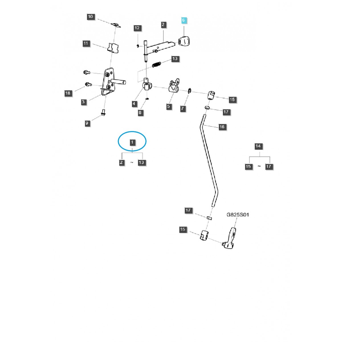 Hydraulic Lift Lever (Kit) G825 / Ls Tractor / 40570755