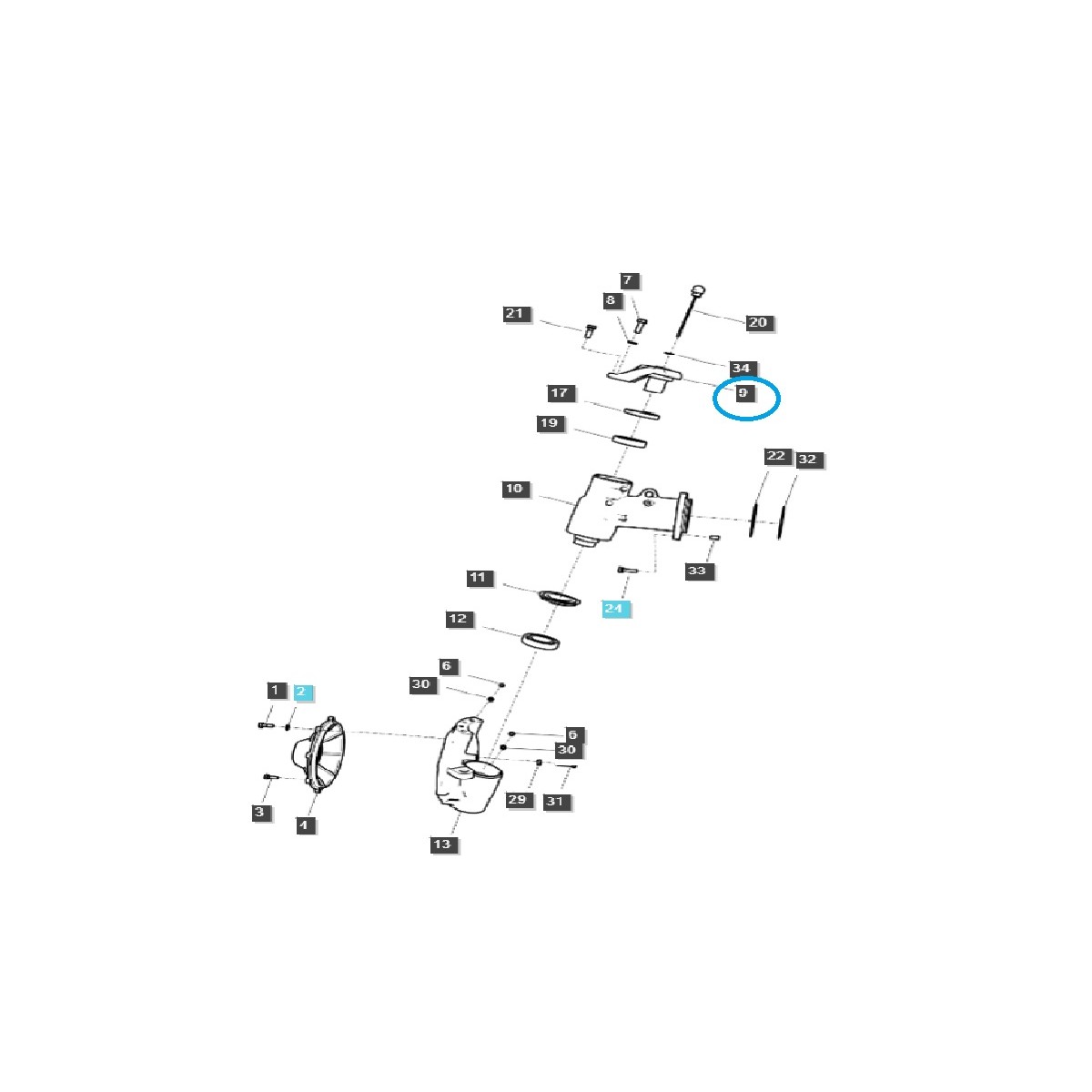 Support d'essieu avant, tracteur TRG400/LS n° 40404487