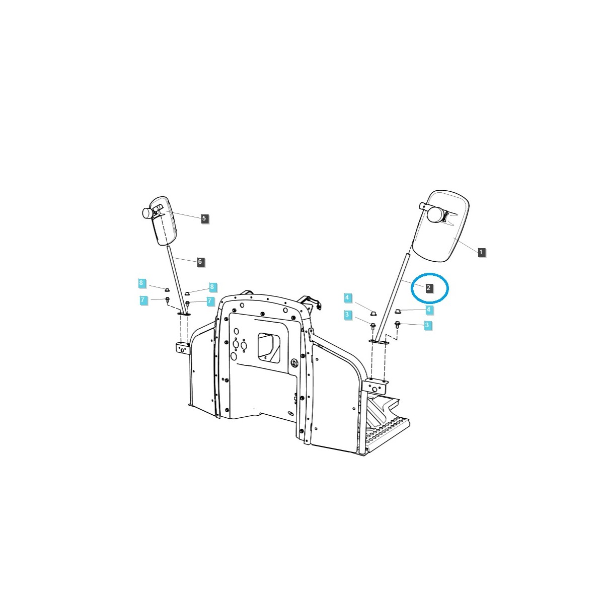 teile fur ls - Uchwyt lusterka wstecznego LH A1830573 / TRG830 / LS Tractor / 40012260