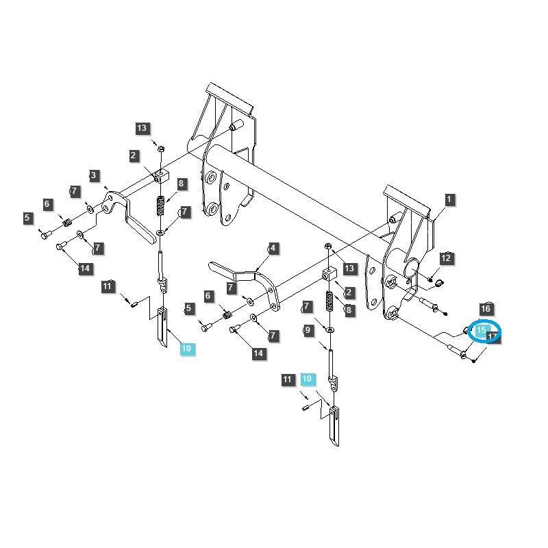 pièces pour ls - Goupille de chargeur LL2100 / Tracteur LS / 40245412