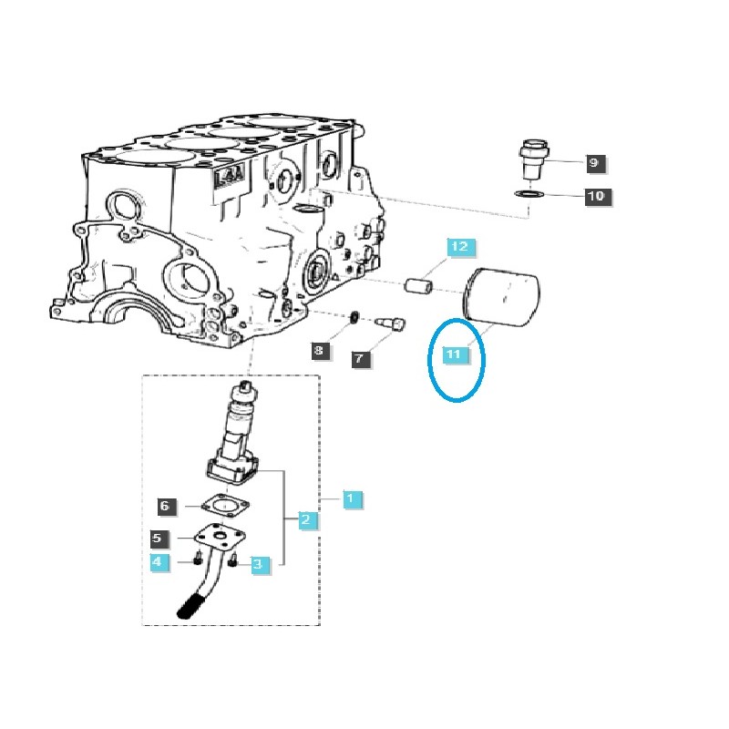 filtros de aceite de motor - Filtro de aceite de motor Q140 / Q1400001 / Tractor LS / 40318590