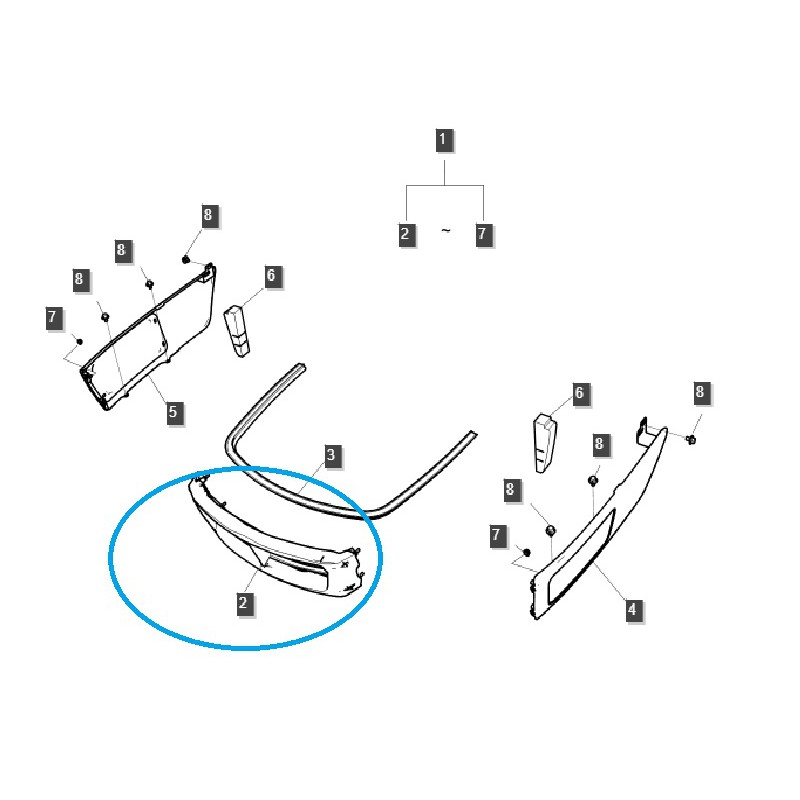 parts for ls - Grille / cover / front hood element / XU6158 / XU6168 / PLUS / LS Tractor / no. 40278309