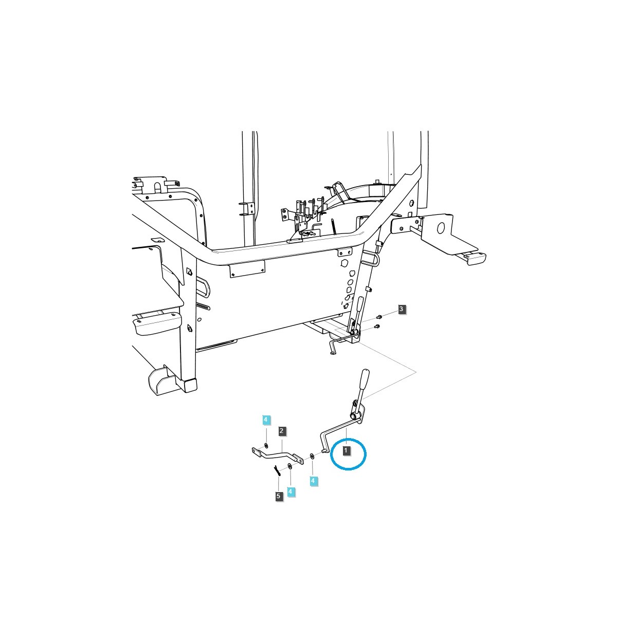 External hydraulic lifting lever TRG825 / MT5.73 / LS Tractor / 40569671