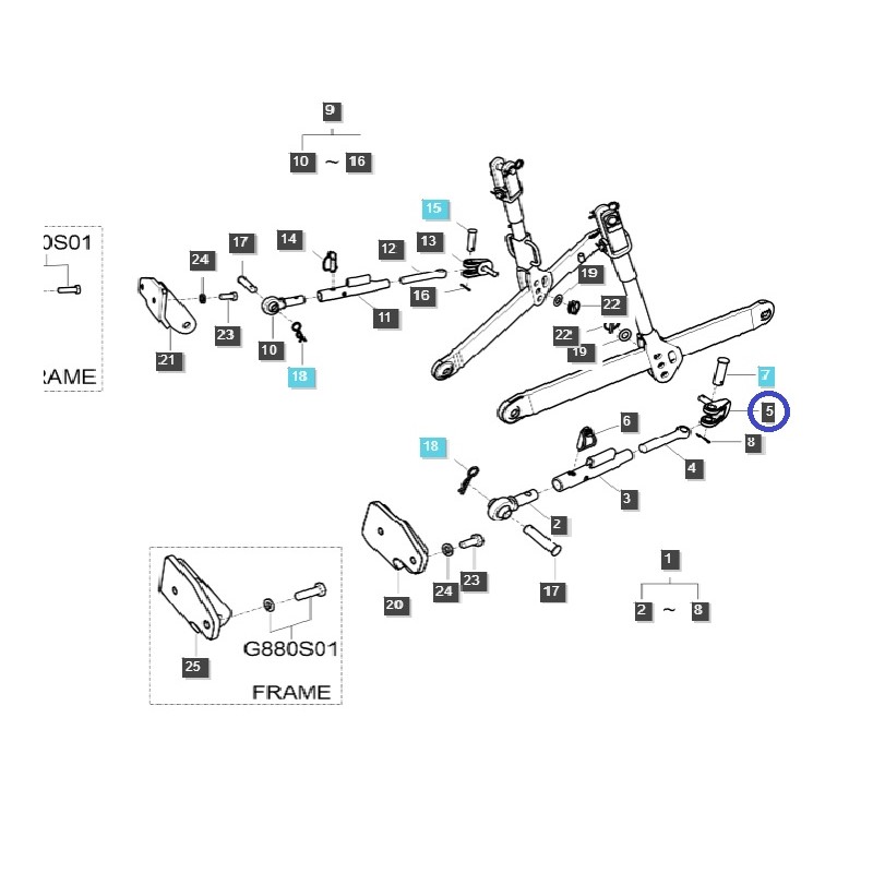 teile fur ls - Anhängerkupplungs-Hebearmverriegelung TRG896 / XR45, XR50, XR60 / LS Traktor / 40261131