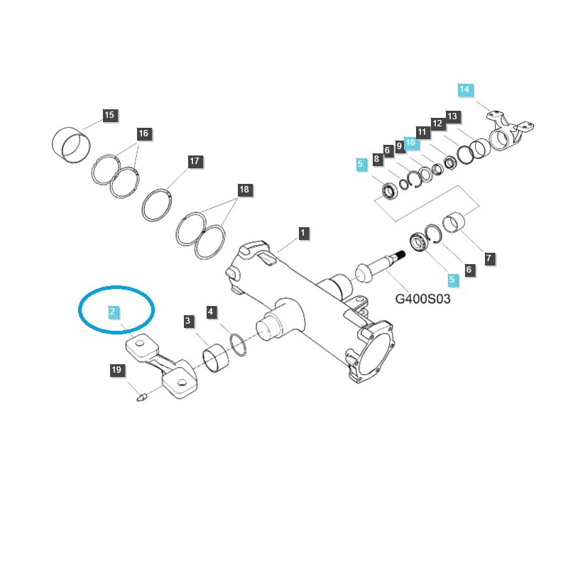 teile fur ls - Vorderachshalterung / TRG400 / LS Traktor / Nr. 40318194