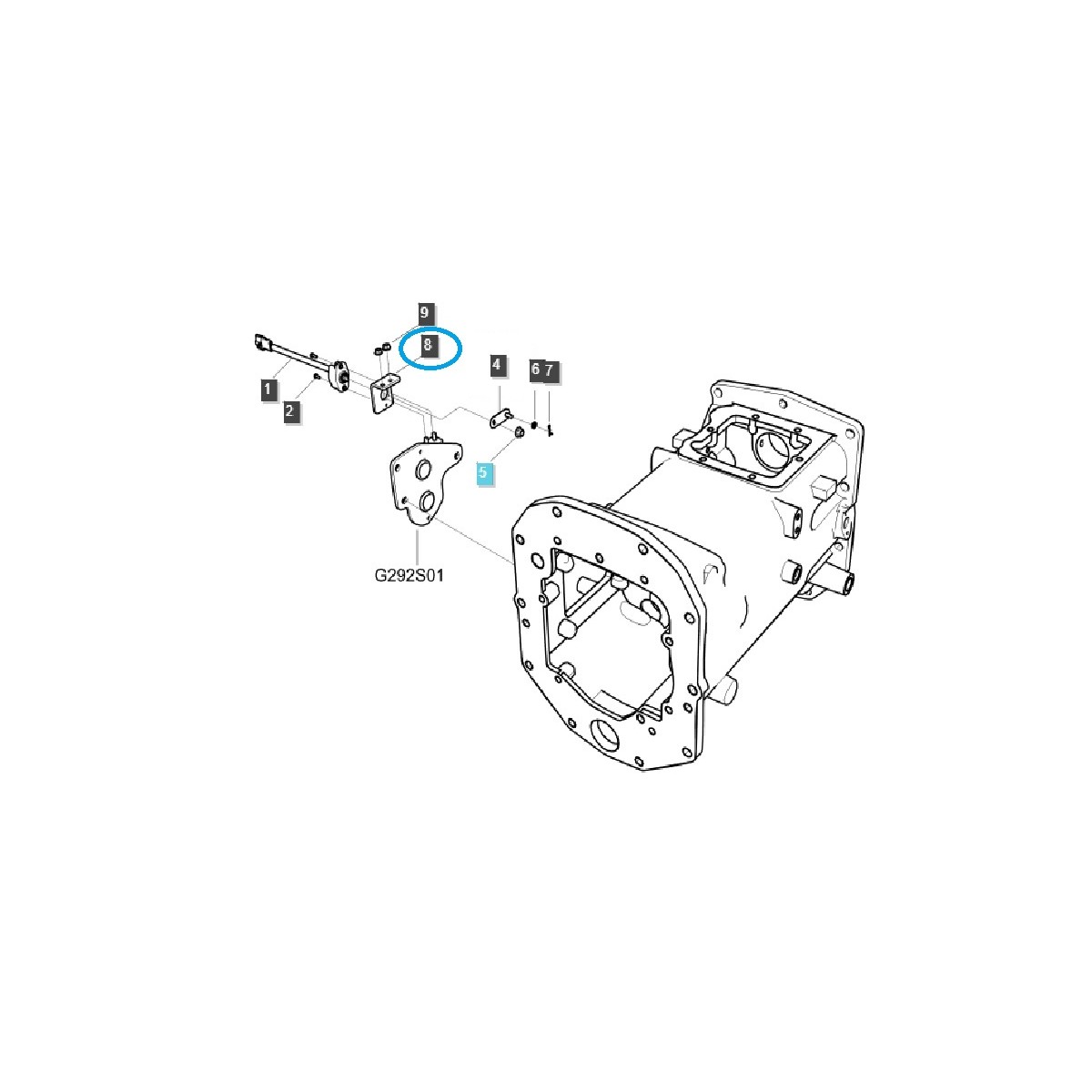 Soporte, soporte de sensor / TRG750 / Tractor LS 40432179