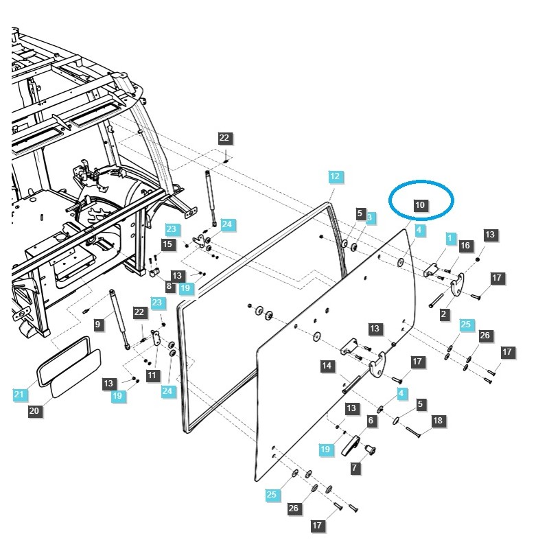 car body parts - Rear Cab Window / TRG863 / LS Tractor / No. 40030771