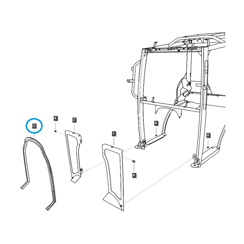 teile fur ls - Fensterdichtung für vordere Kabine / unten / TRG864 / LS-Traktor / Nr. 40378673
