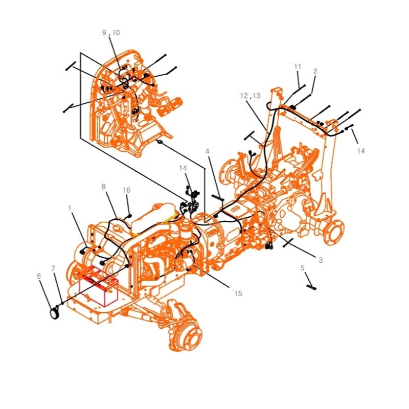 pozostale uklad elektryczny  - Wiązka okablowania główna / TRG730 / LS Tractor / 40234888