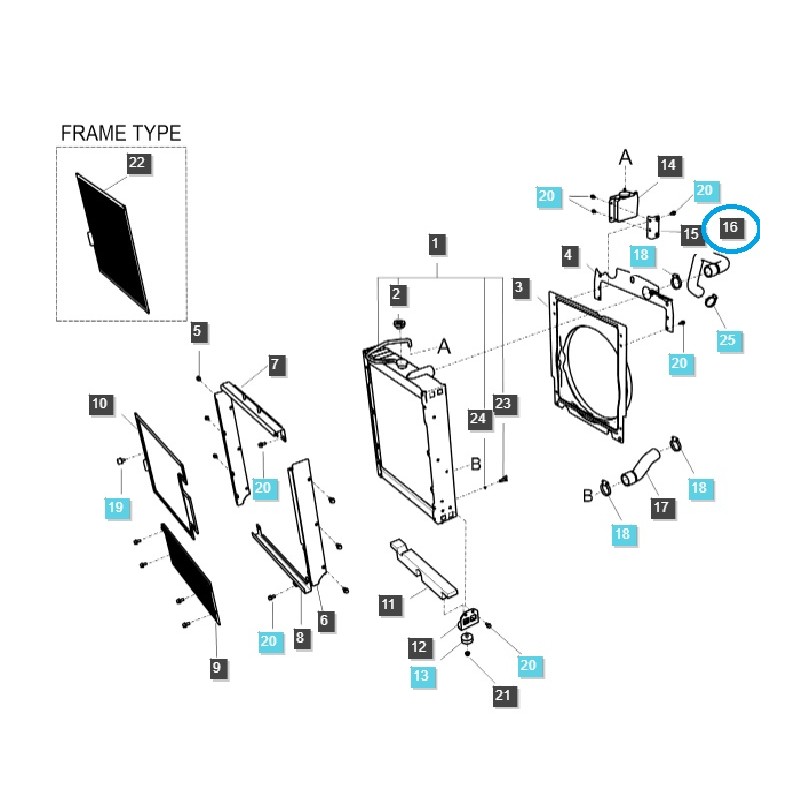 serpientes - Manguera de radiador superior / TRG 170 / Tractor LS / 40031018