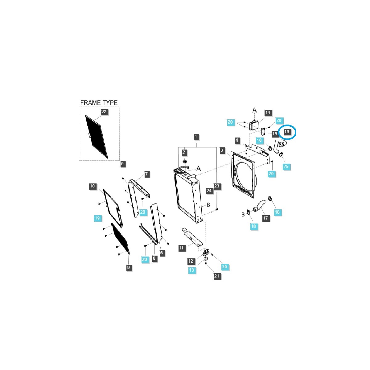 Radiator hose - top / TRG 170 / LS Tractor / 40031018