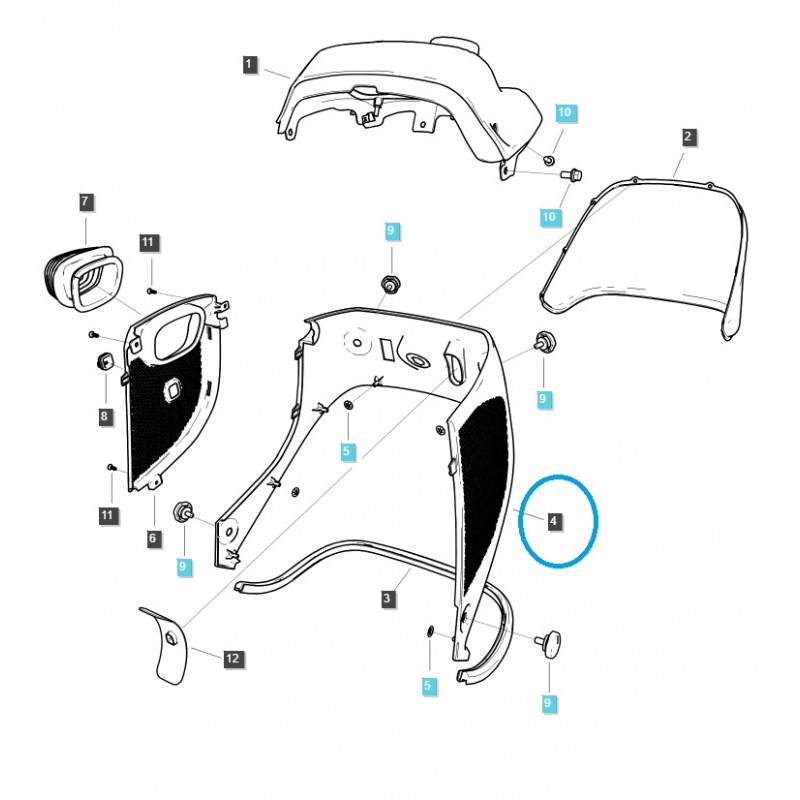 teile fur ls - Cockpitpanel TRG830 / LS Traktor / 40339927
