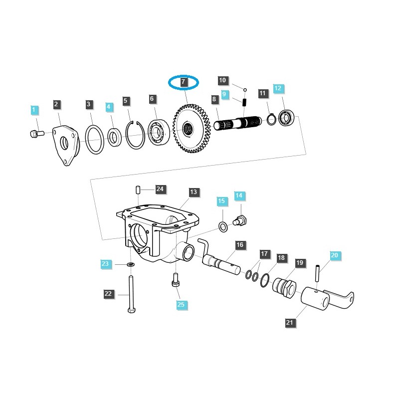 Ozubené kolo hřídele M/PTO/WOM / TRG287 / LS Traktor 40009068