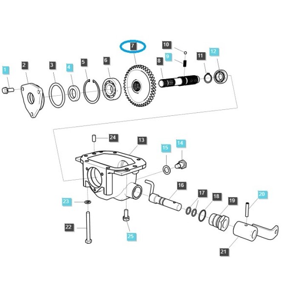 Zębatka wałka M/PTO/WOM / TRG287 / LS Tractor 40009068