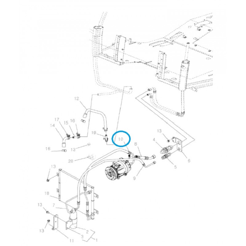 diely pre ls - Hadica klimatizácie, rozdeľovacia hadica TRG865 / LS Tractor / 40030794