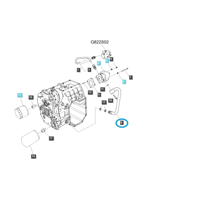 câbles - Tuyau hydraulique / TRG823 / Tracteur LS / n° 40194857