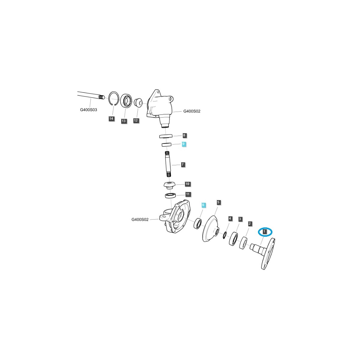 Vorderachsnabe / TRG400 / LS Traktor / 40326095
