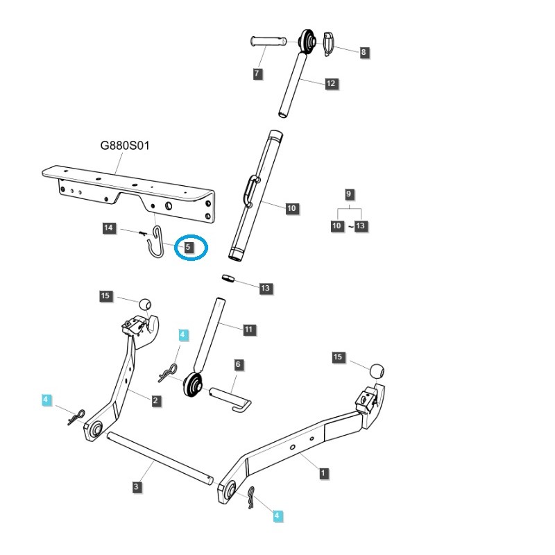 tendeurs - Suspension de liaison centrale / TRG896 / Tracteur LS 40194153