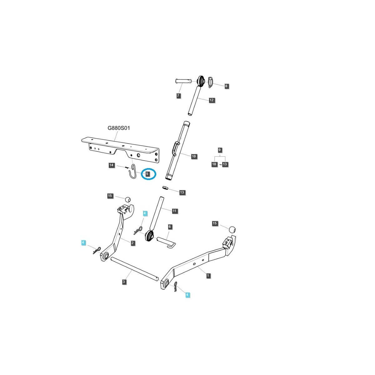 Suspension de liaison centrale / TRG896 / Tracteur LS 40194153