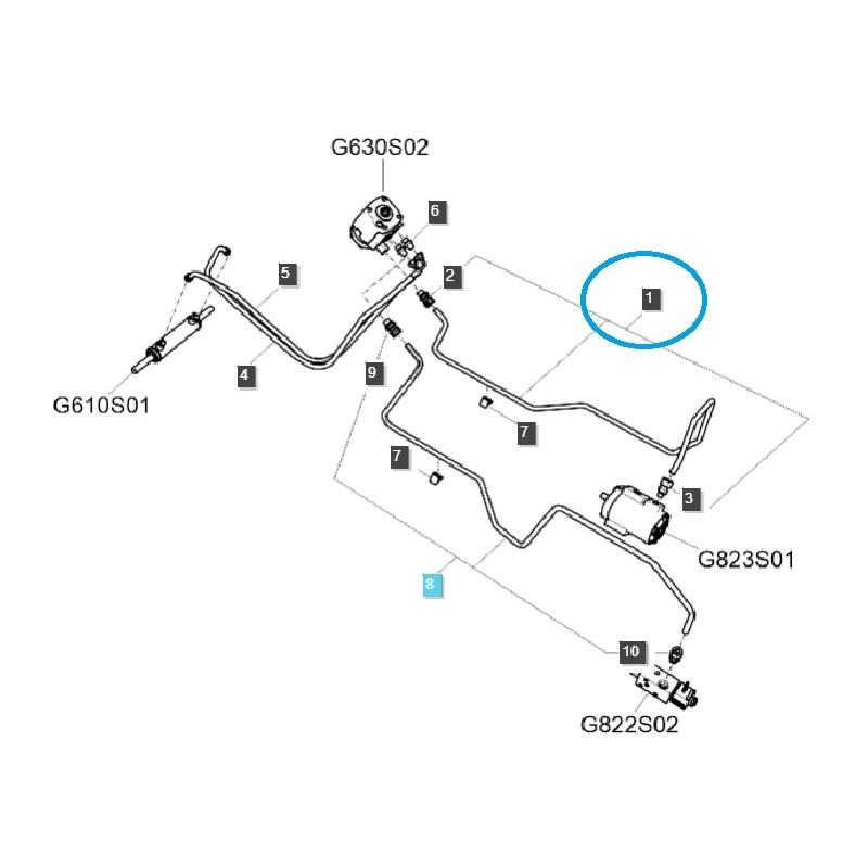kabely - Hydraulická hadice posilovače řízení / G630 / Traktor LS / Č. 40289553