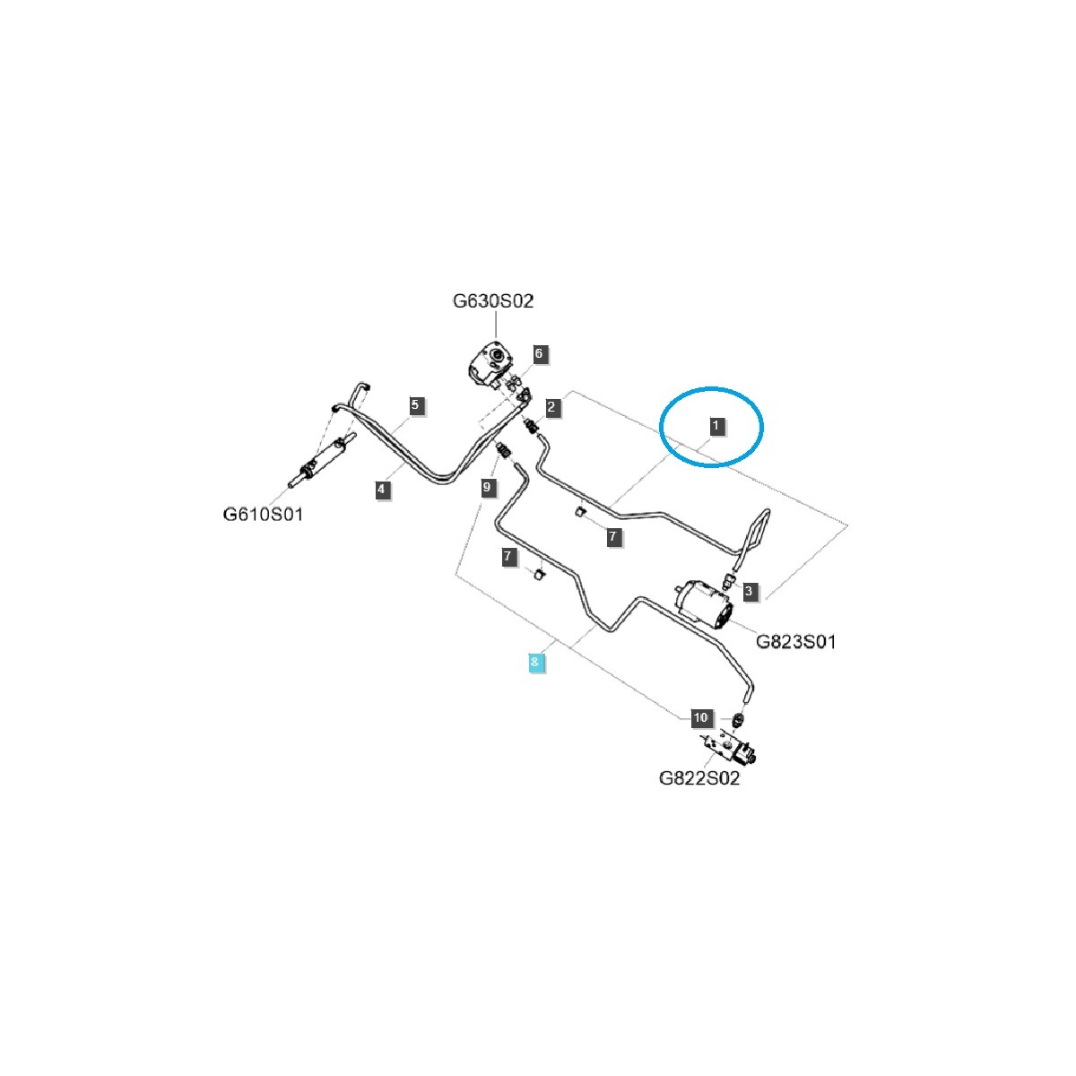 Przewód hydrauliczny wspomagania kierownicy / G630 / LS Tractor / nr 40289553
