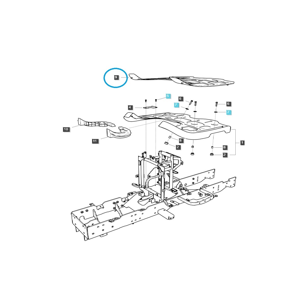 Alfombrillas de goma para tractor TRG840 MT1.25/LS/40338118