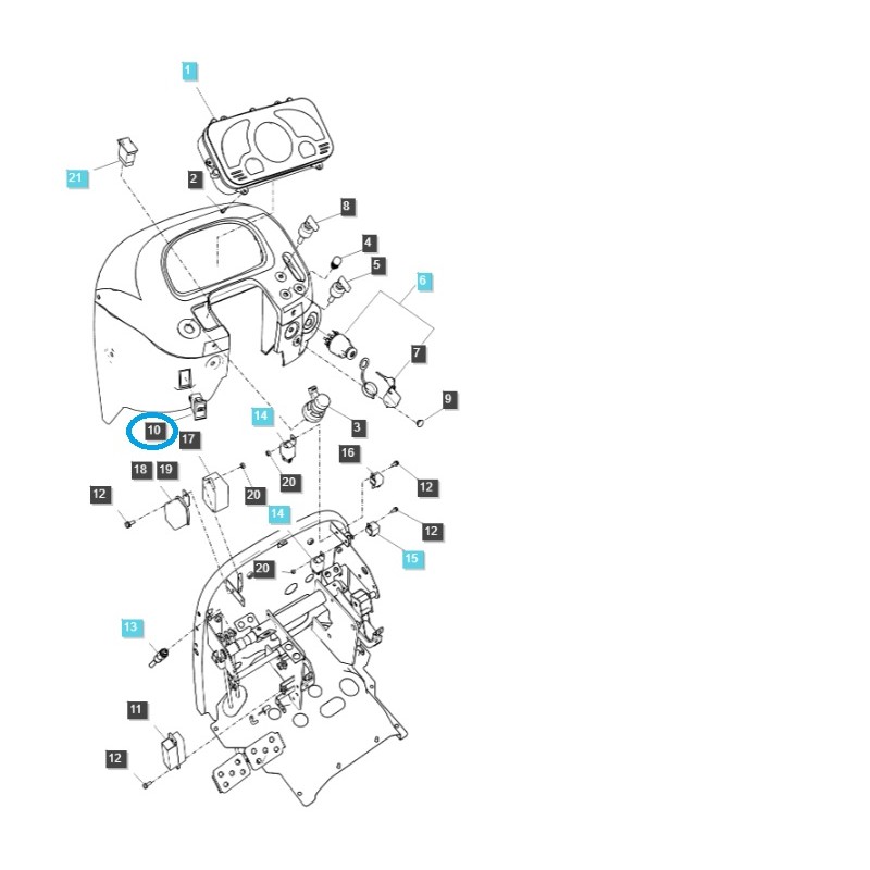 interruptores - Interruptor de luz de advertencia de peligro / TRG750 / Tractor LS / 40250731