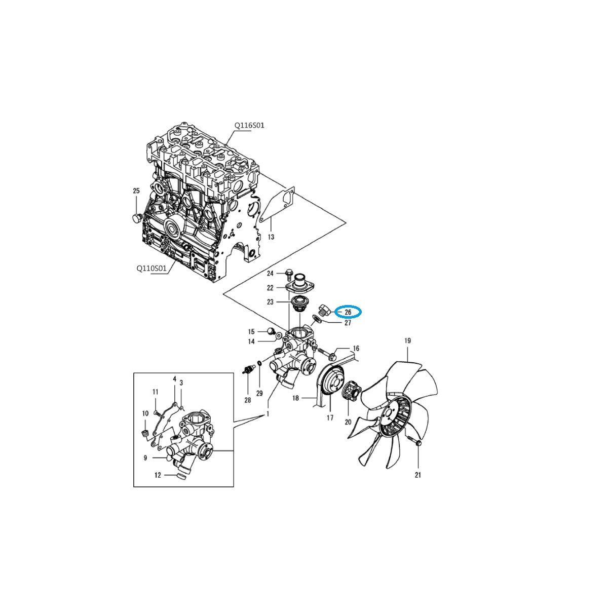 Bouchon de liquide de refroidissement dans la pompe / M16-YM / LS MT1.25 / 40356035