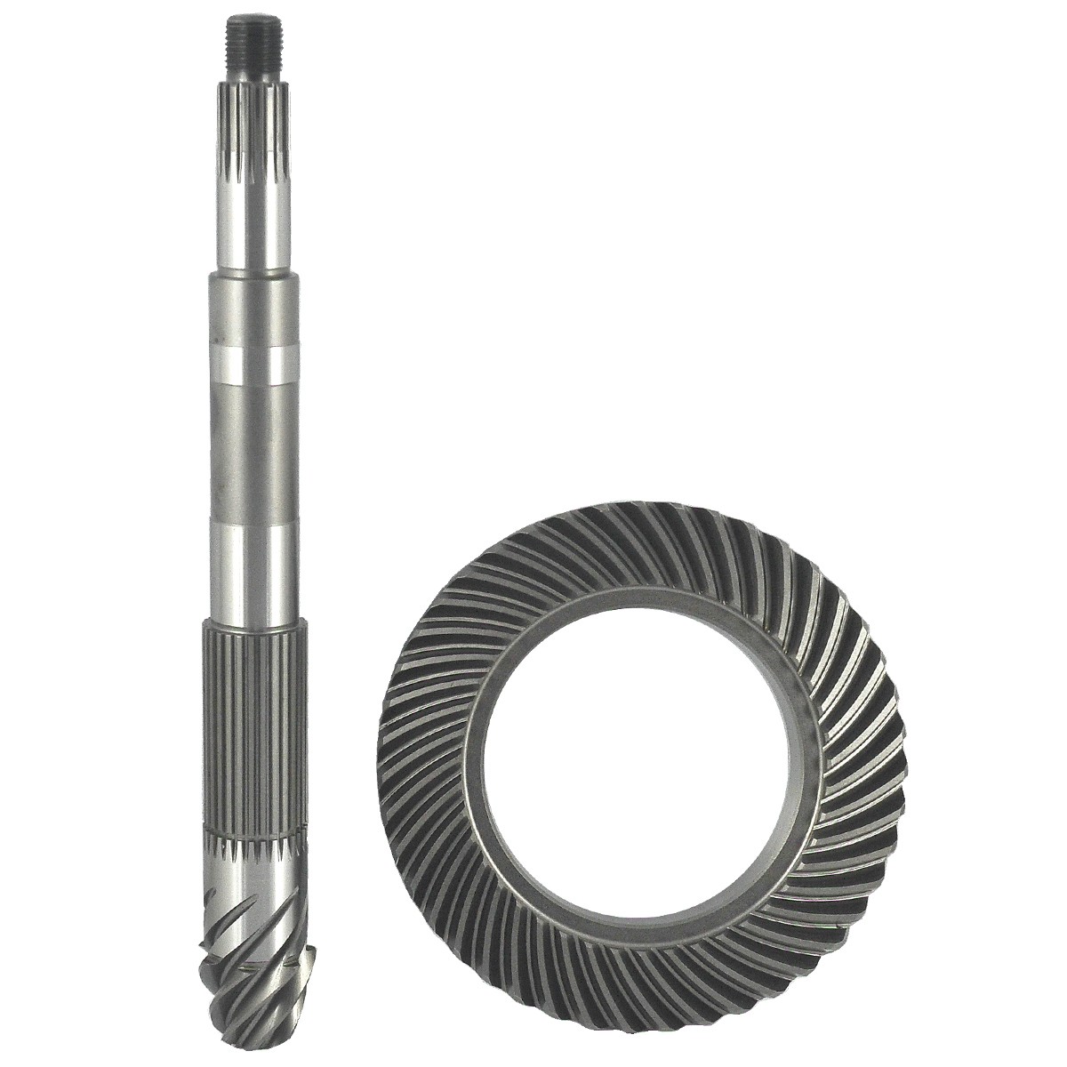 Crown wheel 43T / Ø 154 mm + pinion shaft 7T / 18T / 292 mm / Yanmar F16 / YM1602 / 5-04-104-04