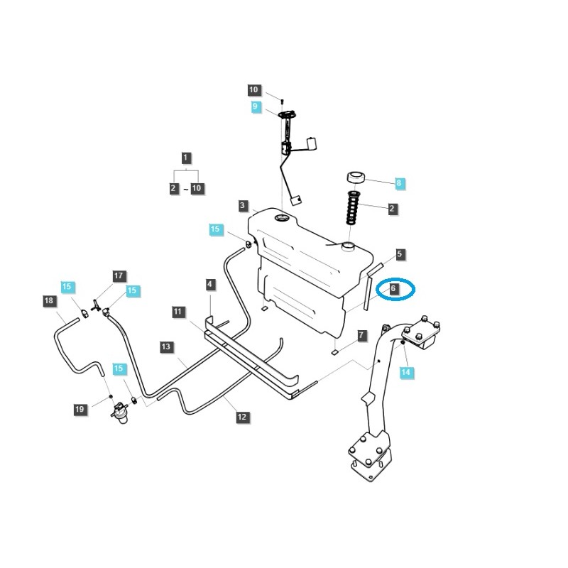 palivové nádrže - Špongiová podložka / LS Tractor / č. 40006857