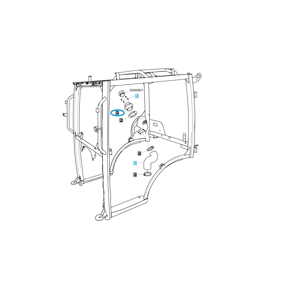 Tankeinfüllstutzenführung / LS MT1.25 / TRG040 / LS Traktor / Nr. 40374714