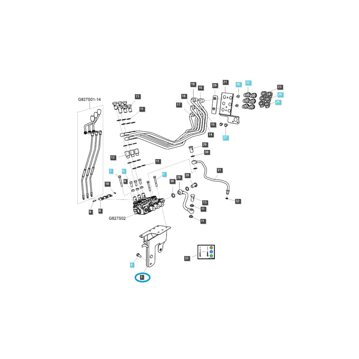 Podstawa rozdzielacza hydraulicznego / TRG827 / LS Tractor / 40330670