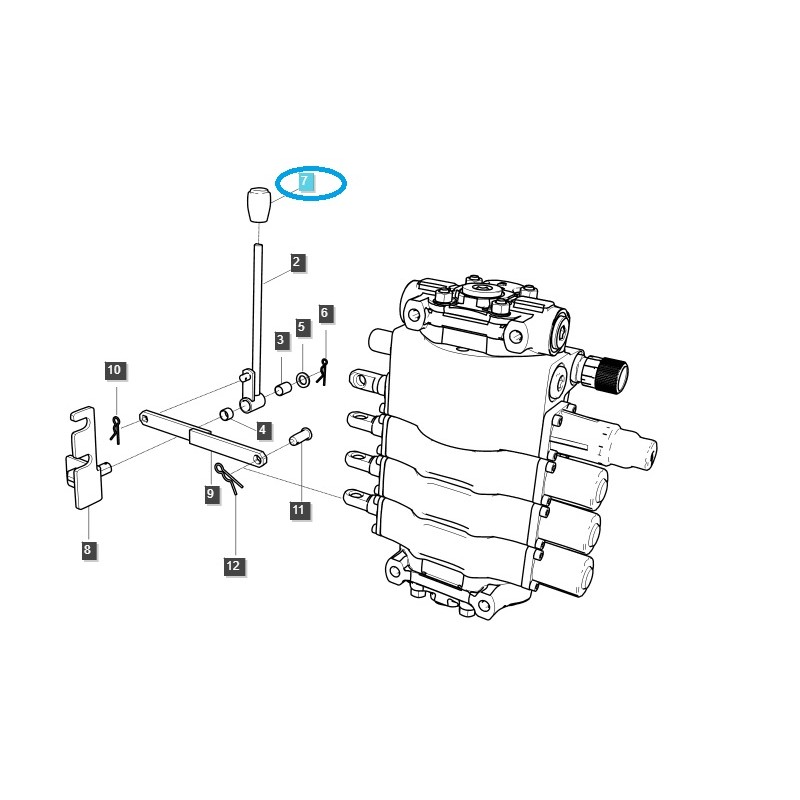 ostatné hydraulický systém - Páková páka diaľkového ovládania / TRG827 / Traktor LS / Č. 40426471