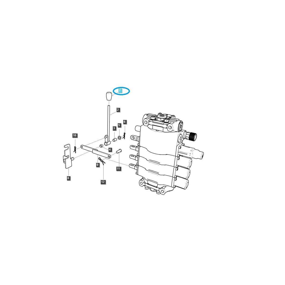 Fernschaltknauf / TRG827 / LS Traktor / Nr. 40426471