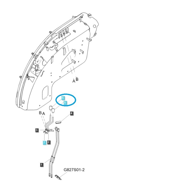 others hydraulic system - Remote Lever Knob / TRG827 / LS Tractor / No. 40330294